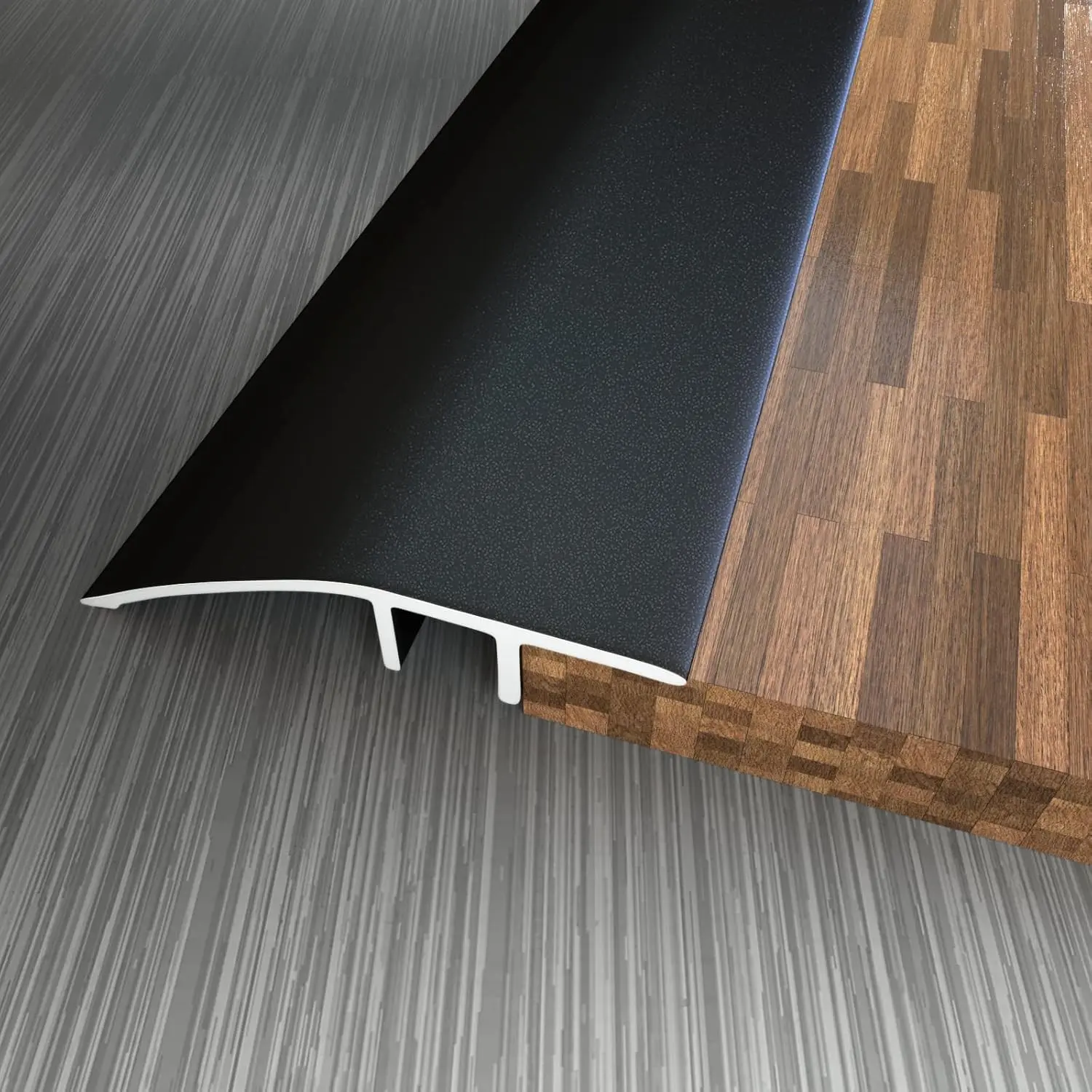 Aluminum Floor Transition Threshold Strip, Door/Carpet/Tile/Threshold Reducer, Doorway Edge Trim for Laminate Floor Mat Carpet and Vinyl Tile (Black, 36Inch)