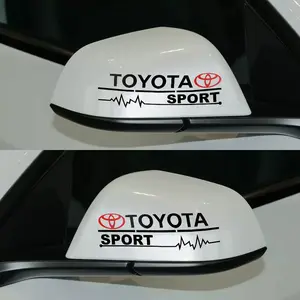 2Pcs Car Accessories Rearview Mirror Decor Stickers Badge Emblem Decal For Toyota RAV4 Camry Corolla Levin Yaris Reiz Vios TRD