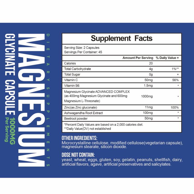 【Buy 1 Get 1】Heatonicel Calm & Sleep Supplement 1000mg for Fall Asleep Faster, Stay Asleep Longer with Magnesium Glycinate &  Magnesium L-Threonate,90 Capsules