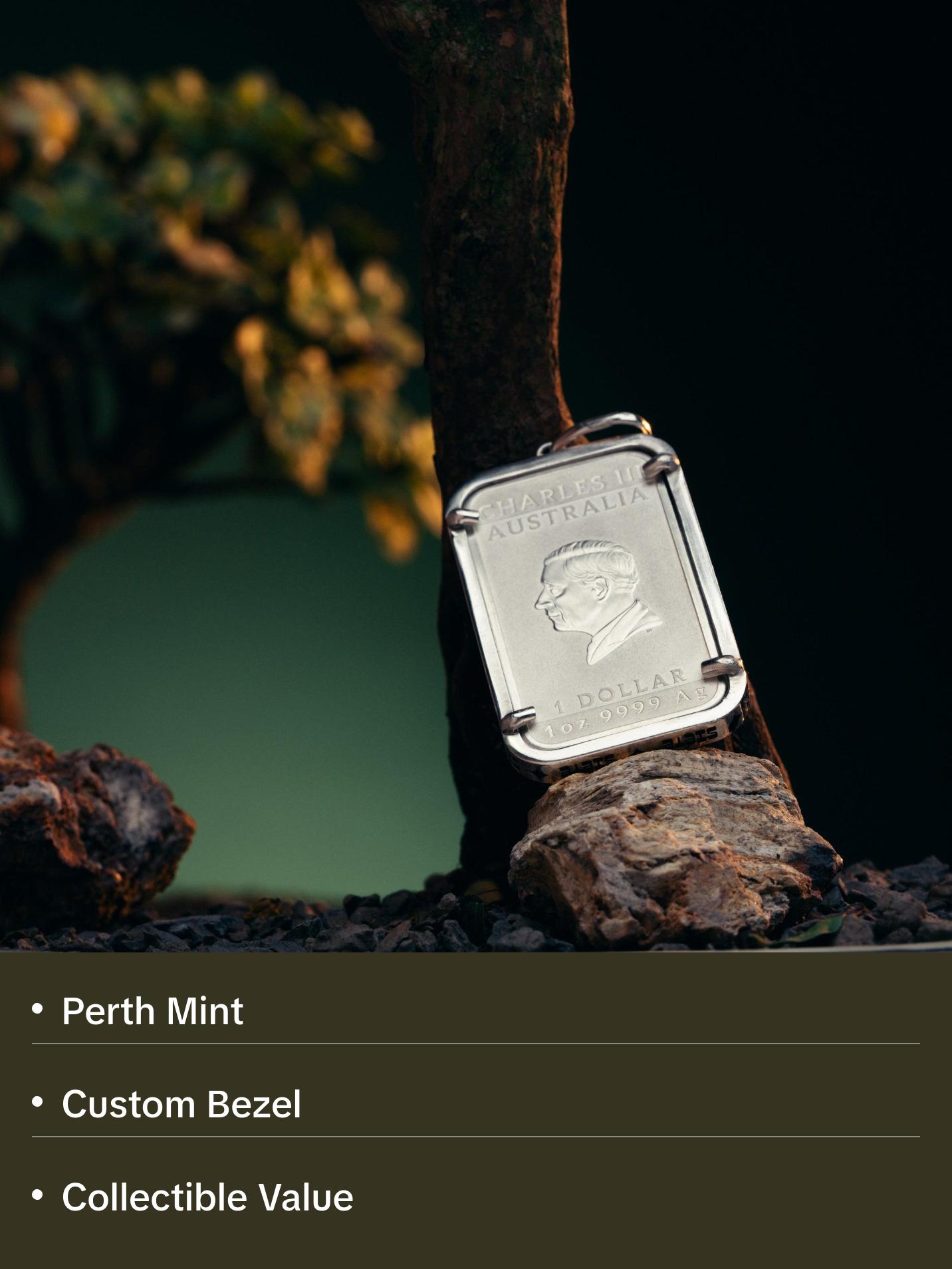 Dragon Coin Pendant – 2024 Perth Mint Australian Dollar Coin in .925 Silver Bezel