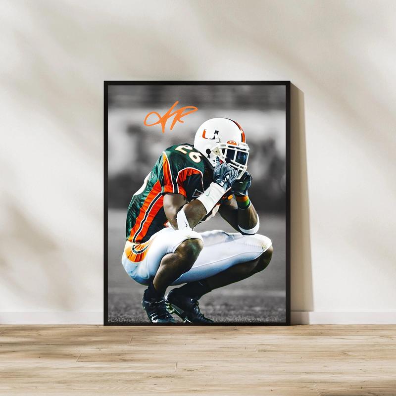 Sean Taylor Miami Art Print Miami Hurricanes Football Poster, Football Wall Decor Sports Fan Gift, for Sports Fans & Home Office Display, Poster Football Gifts - Unframed