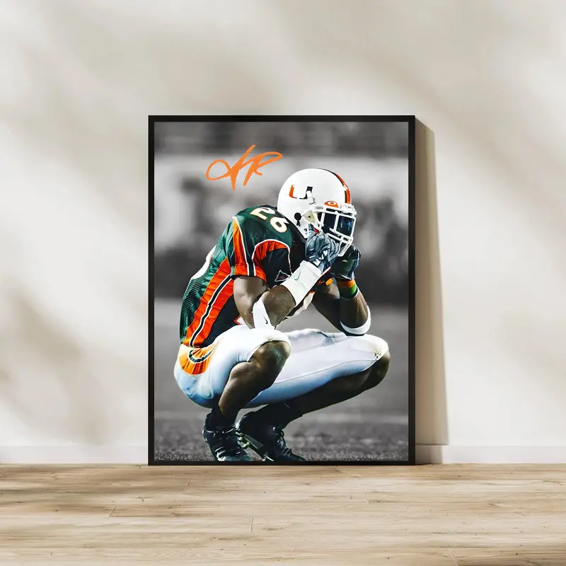 Sean Taylor Miami Art Print Miami Hurricanes Football Poster, Football Wall Decor Sports Fan Gift, for Sports Fans & Home Office Display, Poster Football Gifts - Unframed