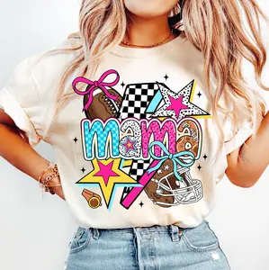 Retro Football Mama TShirt, Game Day , Girly Football Mom Shirt Design, Football Bow Tshirt