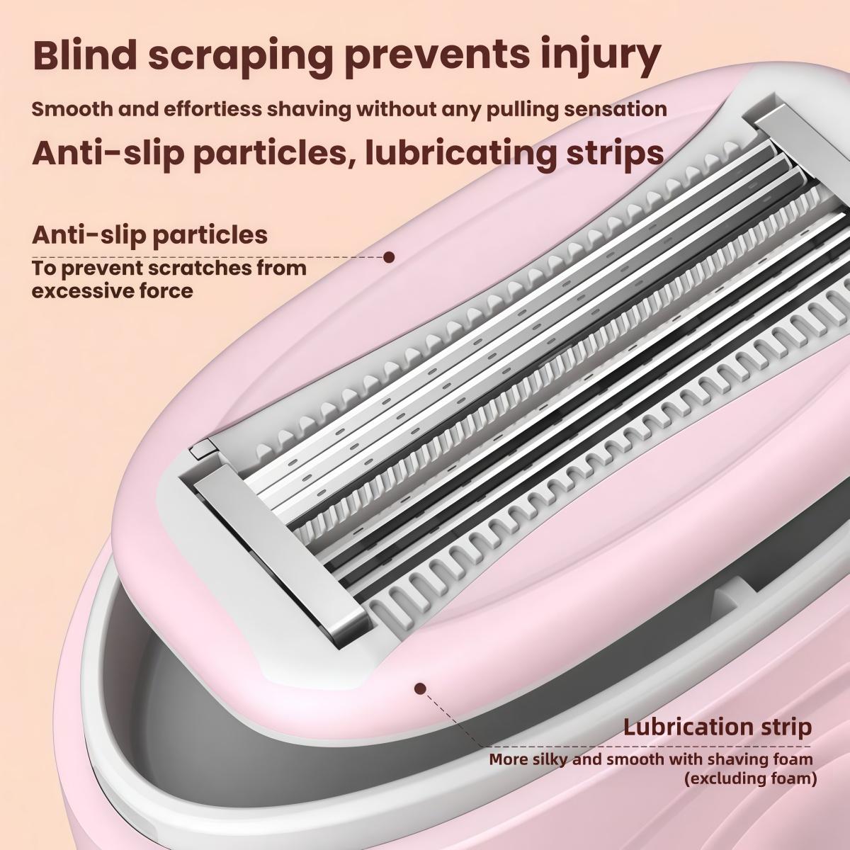 Portable Mini Women's 6 Blade Razor, Pivoting & Rotating Head Shaving Razor for Smooth Close Shave, Portable Hair Removal for Face Legs Full Body