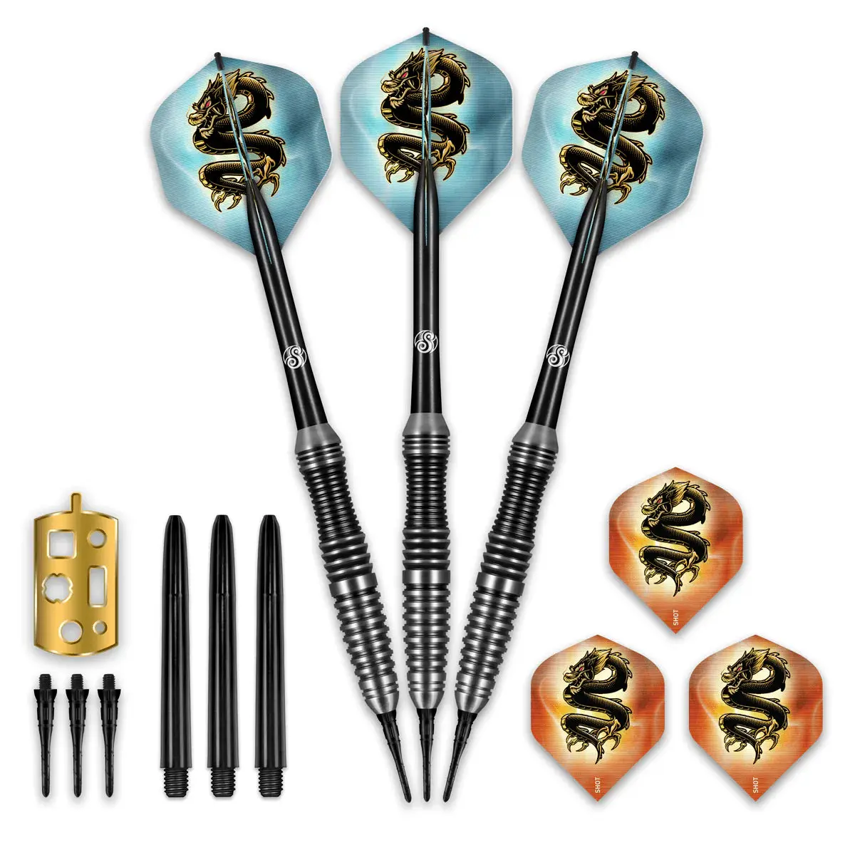 Pocket-Sized Soft Scimitar Darts Set - Stainless Steel & Aluminum for Adults, Custom Dart Flights, Precision Tips, High-Scoring Sports & Outdoor Leisure Equipment, Adult, Full Kit, Custom Flights, Soft Darts