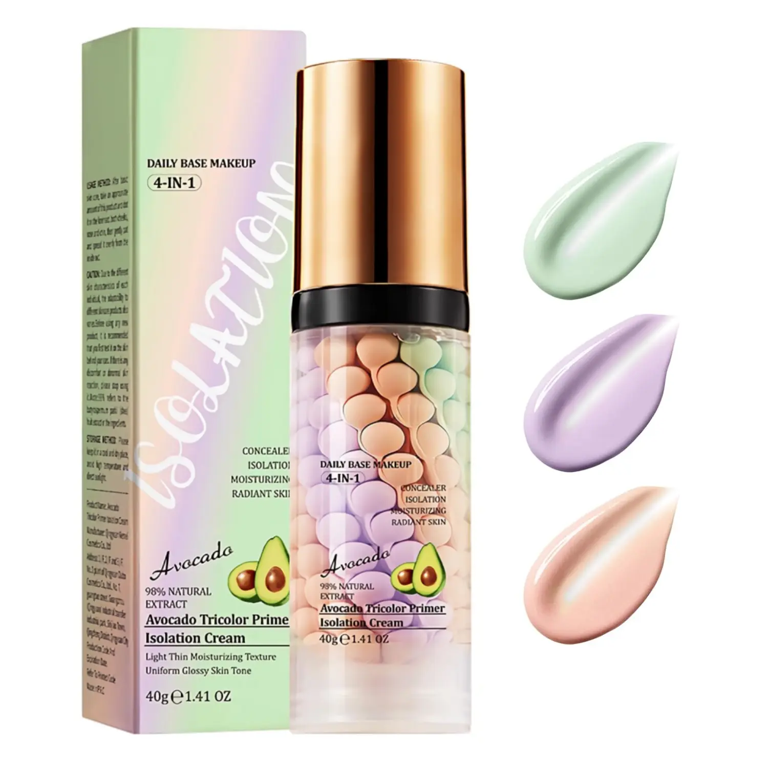 4 In 1 Primer for Face Before Makeup, Broad Spectrum SPF 50,Face Sunscreen Isolation Cream | Face Tinted Moisturizer, One Step Color Corrector, Makeup Primer Oil Control & Concealer Skin Tone Correcting,Radiance Skin