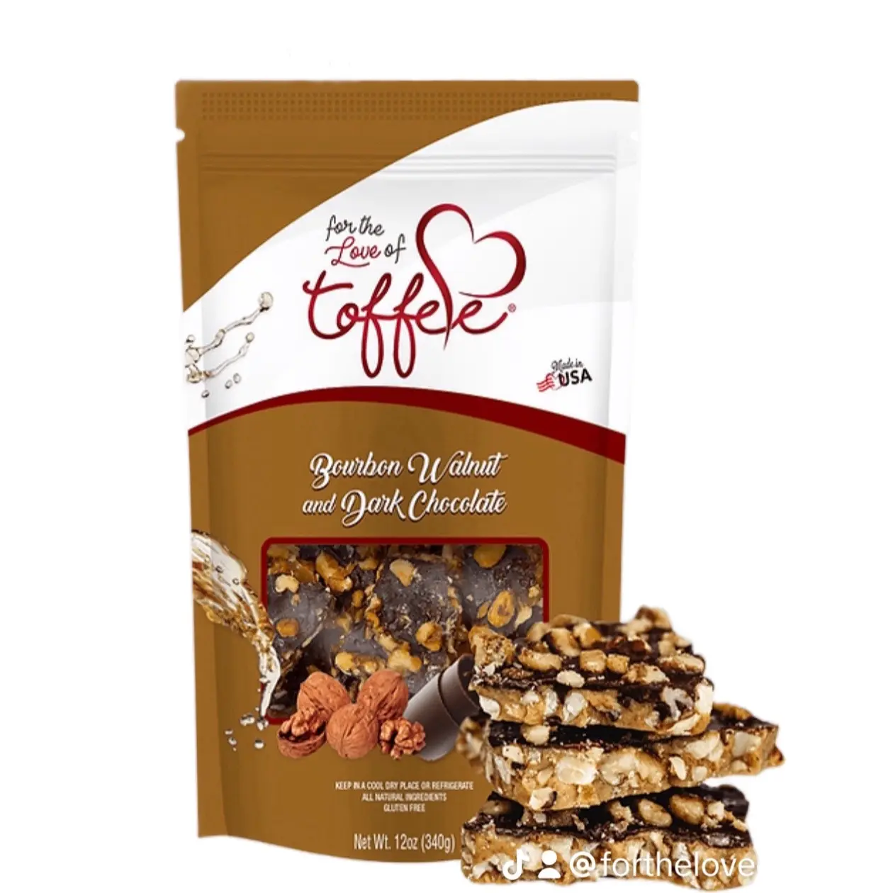 For the Love of Toffee Bourbon Walnuts and Dark Chocolate Toffee