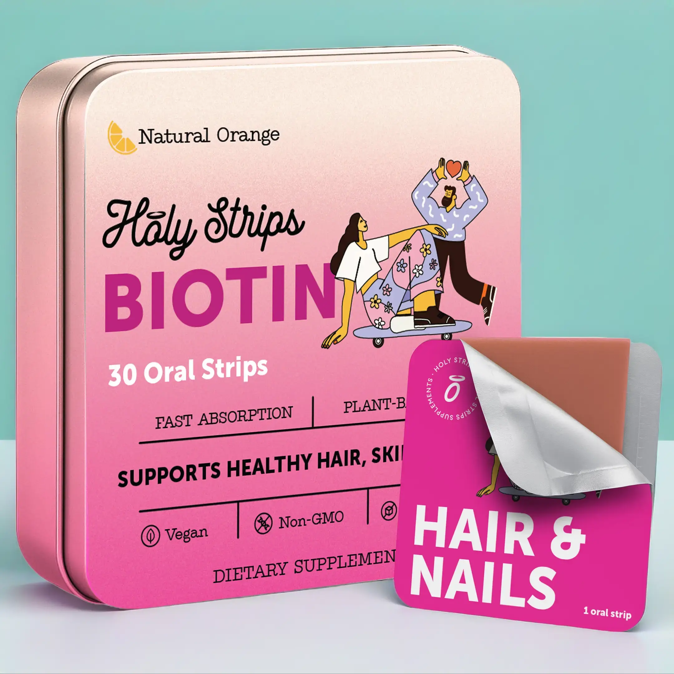 HOLYSTRIPS Edible Biotin Women's Hair Growth Support Supplement Healthcare Fitness Dietary Healthy Beauty