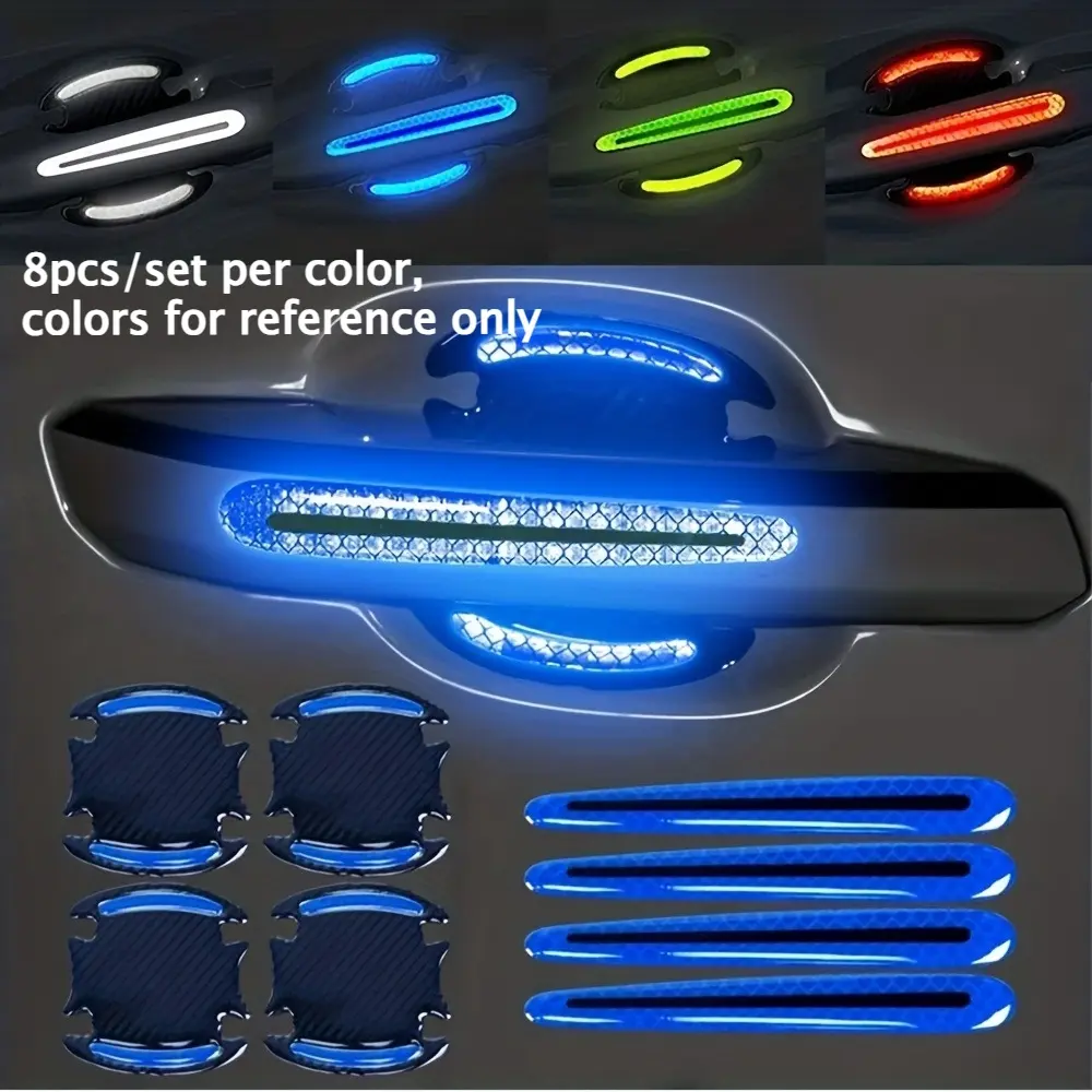 Door Handle Protective Film Safety Reflective Strip Door Wrist Protective Sticker Door Handle Sticker Lacquer Anti-Scratch Sticker Automobile Decals Car Decals Reflective Stripe Reflective Stickers