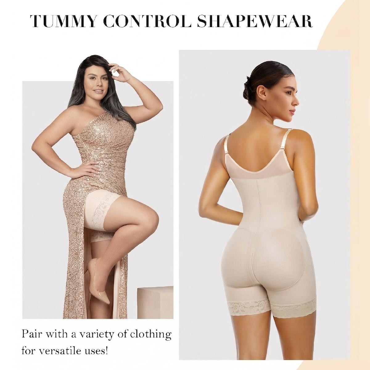 2 Piece Fajas Colombianas shapewear Tummy Control Butt Lifter Shaper with Zipper Crotch detachable shoulder strap