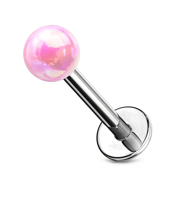 Pink Ory Stainless Steel Labret Studs, 16-Gauge Labret Piercing Jewelry, 4mm Top Stud Body Accessory