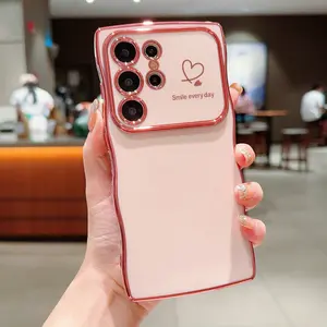 Luxurious Solid Color Heart Design Phone Case Cover for Samsung S23 Ultra, Stylish, Aesthetic, Tailored Fit and Shockproof Protection for Galaxy S22 Plus and A55, Perfect for Girls with Unique Dragon Fruit Style, Protector, Casing, Accessories, Cellphone