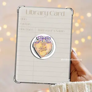 Book Lover Heart Locket Purple Bow Coquette Magnetic Kindle Grip Book Lover Cute Bookish Kindle Accessories Phone Holder PopSocket Phone Grip Magnetic Pop Socket Phone Grip