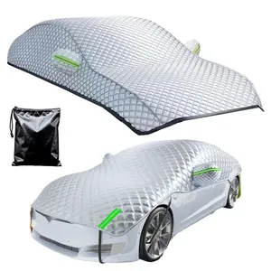 167''x67'' Car Windshield Cover for Ice and Snow - Universal Heavy Duty Windshield Snow Cover with Side Window and Rearview Mirror Protector, Winter Frost Hail Guard With Anti-theft Strap, Suitable for Most Cars,SUV,Truck