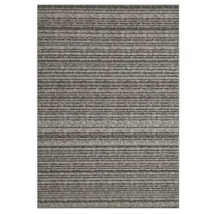 Washable Modern Geometric Area Rug Soft Non Slip Floor Cover with Stripped Lines Grey 9 x 12(ft)