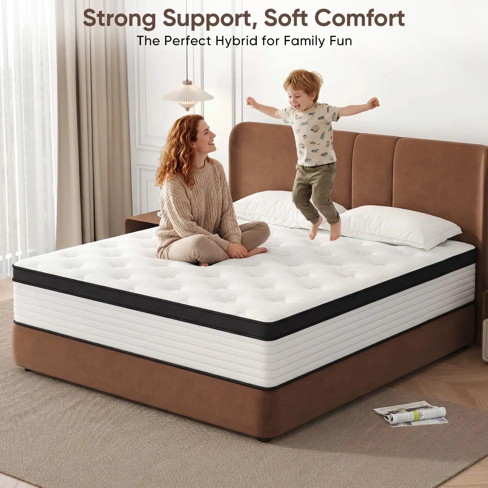 Medium Firm Memory Foam Mattress with Lumbar Support - 10/12/14in Twin, Full, Queen, King Sizes - Ideal for Dorm Rooms, Guest Rooms - Boxed Furniture Gift, Ergonomic Home Indoor Furniture
