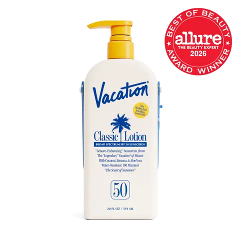Vacation Classic Sun Jug Sunscreen Lotion SPF 50 20.0 oz | Invisible, No White Cast, Water-Resistant, Body Sunscreen, Dermatologist-Tested, Family Size, Vegan