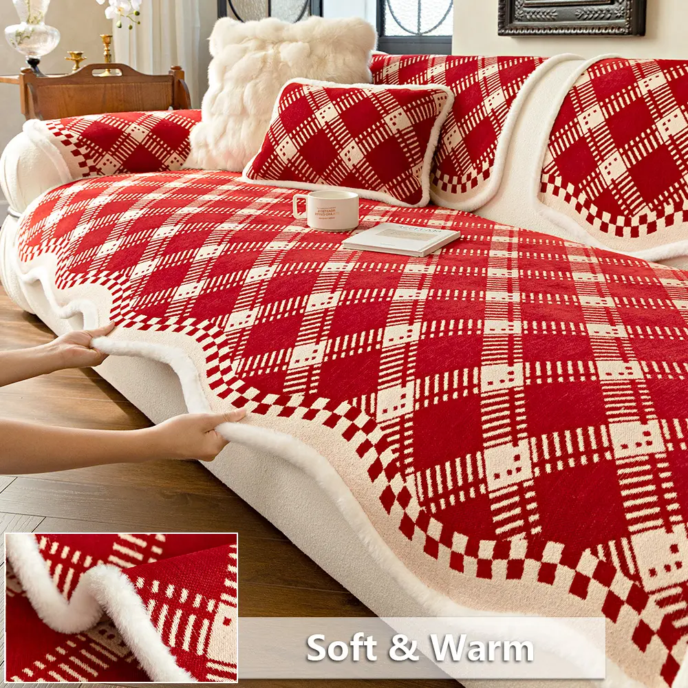 1pc classic cute simple design sofa cover, with geometric patterns, soft, non-slip, pet-friendly sofa pad, machine washable, hand washable, dry-cleanable sofa cover, Sofa Slipcover, suitable for bedroom, dining room, study, and living room, Couch Cover