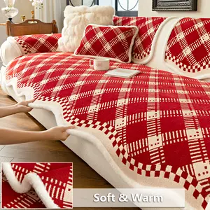 1pc classic cute simple design sofa cover, with geometric patterns, soft, non-slip, pet-friendly sofa pad, machine washable, hand washable, dry-cleanable sofa cover, suitable for bedroom, dining room, study, and living room, Couch Cover