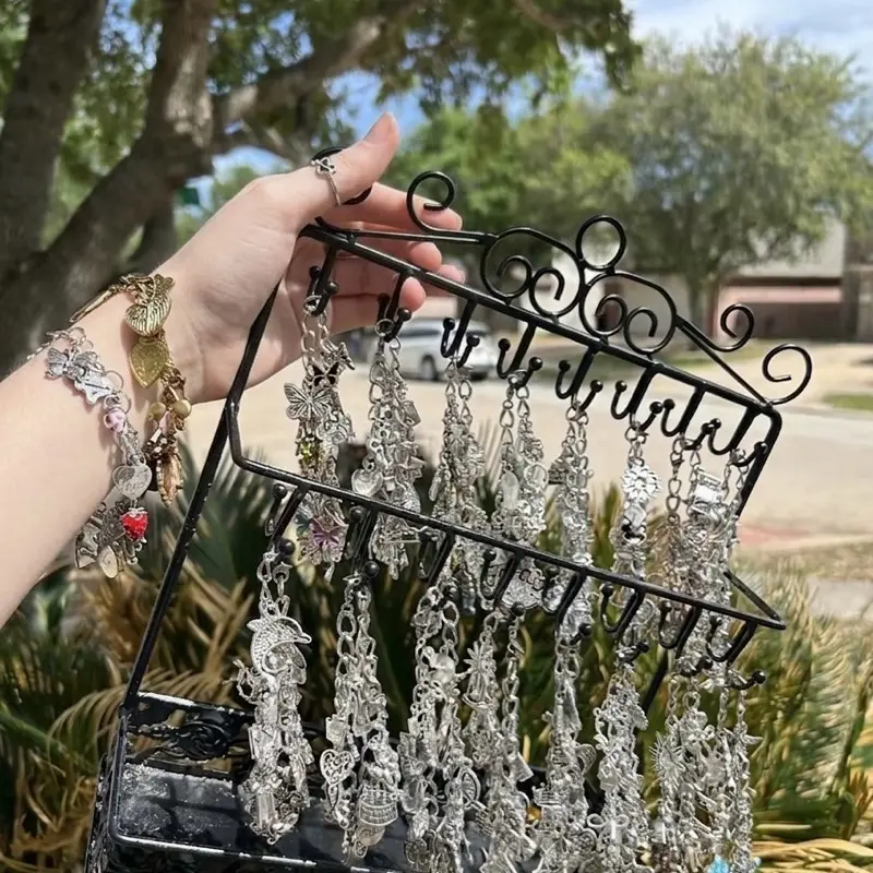 Handmade Non Tarnish Charm Bracelets All Silver Freestyle Random All Silver Freestyle Bracelet for Women