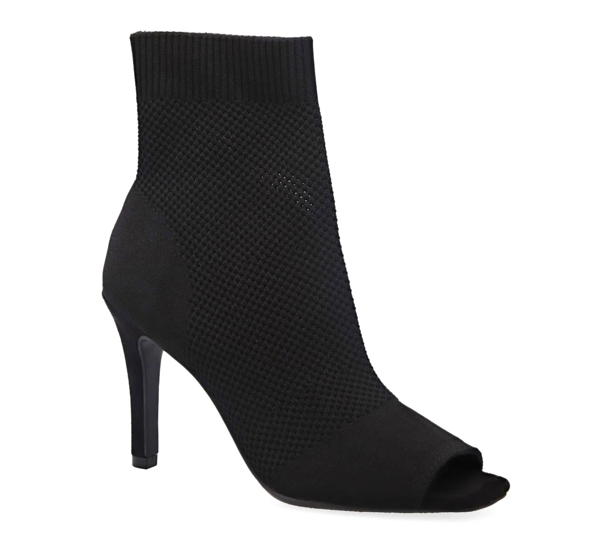 MIA Peep-Toe Knit Booties - Saddie MIA Peep-Toe Knit Booties - Saddie