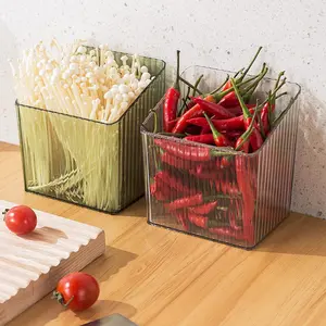 Kitchen Onion Garlic Storage Box, Refrigerator Side Door Food Grade Inner Rack, Fridge Storage Container, Food Storage Organizer, Fashion Wall-Mounted Plastic Basket, Clear Plastic Containers, Transparent, Kitchen Utensils