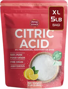 Pure Citric Acid 5 LB Bulk Bag - 100% Natural, Food Grade, Non-GMO - Citric Acid Powder for Cleaning, Bath Bombs, Preserving | Fine Granular | Premium Quality