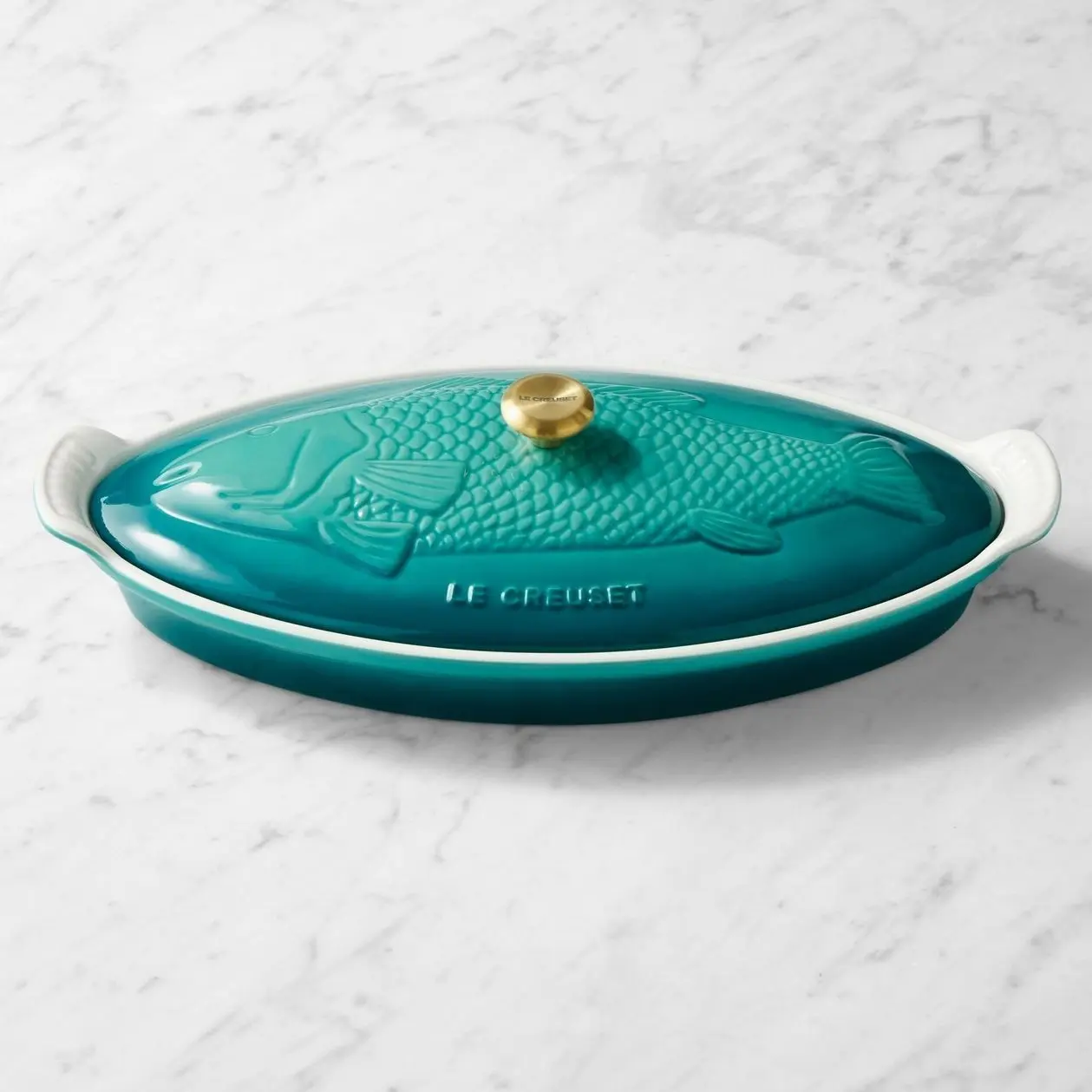 Le Creuset Stoneware Oval Fish Baker, 1 3/4 Qt.
