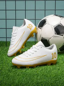 Unisex Youth Soccer Shoes Size 10, Anti-Slip Long Studs, Breathable Lightweight Training Shoes, Outdoor Grass Field, Professional Artificial Turf, Soccer Cleats, Football Cleats