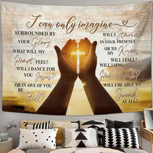 Christian Tapestry for Bedroom Christian Decor Jesus Tapestries Wall Hanging I Can Only Imagine Home & Dorm Decor