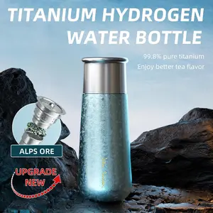 John Smith Titanium Hydrogen Water Bottle, 14oz Insulated Alkaline Water Bottle with Alpine Ore Filter Double Wall Vacuum Cup Keeps Hot or Cold for Sports Outdoor Office