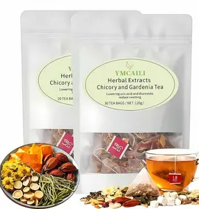 Natural Chrysanthemum Herbal Tea Set - 30 Individually Packaged 120g Vegan Chicory, Gardenia & Ready-to-Eat Orange Peel Cool Heat Relief Healthy Beverage for Adults, Chrysathemum