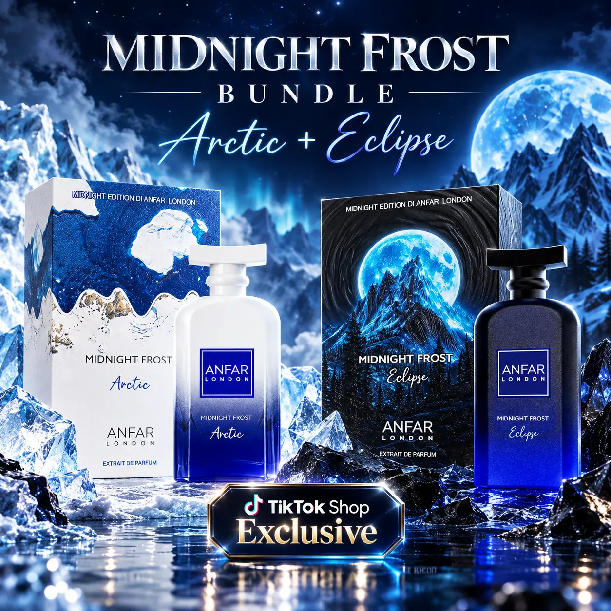 Anfar London Midnight Frost Bundle 2-Pack – Arctic + Eclipse Extrait de Parfum 100ml