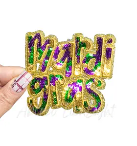 Mardi Gras Colorful Ombre Sequins Patch - Small