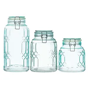 10 Strawberry Street 3pc Glass Canister Set