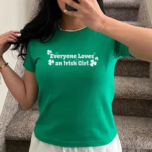 Everyone Loves an Irish Girl Baby Tee, Lorelai Inspired, Irish Green, St Patricks Day Ireland, Irish Celebration Outfit Style