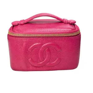 Pre-owned CHANEL caviar leather Mini Bags RARE Magenta Timeless Vanity Bag