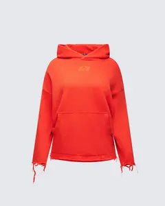 Aaralyn Red Distressed Hoodie