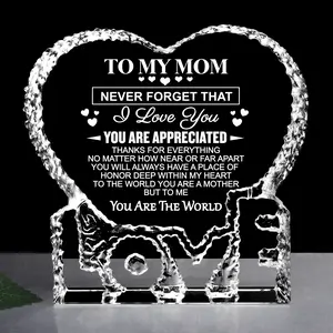 Mothers Day Birthday Gifts for Mom, K9 Crystal Keepsake Gift from Daughter Son for Mom, Fathers Day Anniversary Birthday Present for Mother