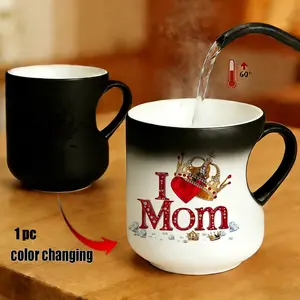 Magic Color - Changing Cup Mom's special cup Heart Mug,"I LOVE Mom"Design, Thermosensitive Ceramic Cup,  330 ml,Mother's Day Gift, gift for mom Birthdays