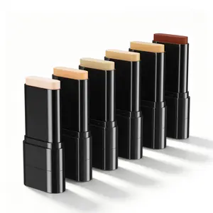 2-in-1 Concealer and Foundation Stick with Blending Brush, Hydrating & Lightweight for a Flawless Complexion, Longwearing Matte Makeup Finish for All Skin Types