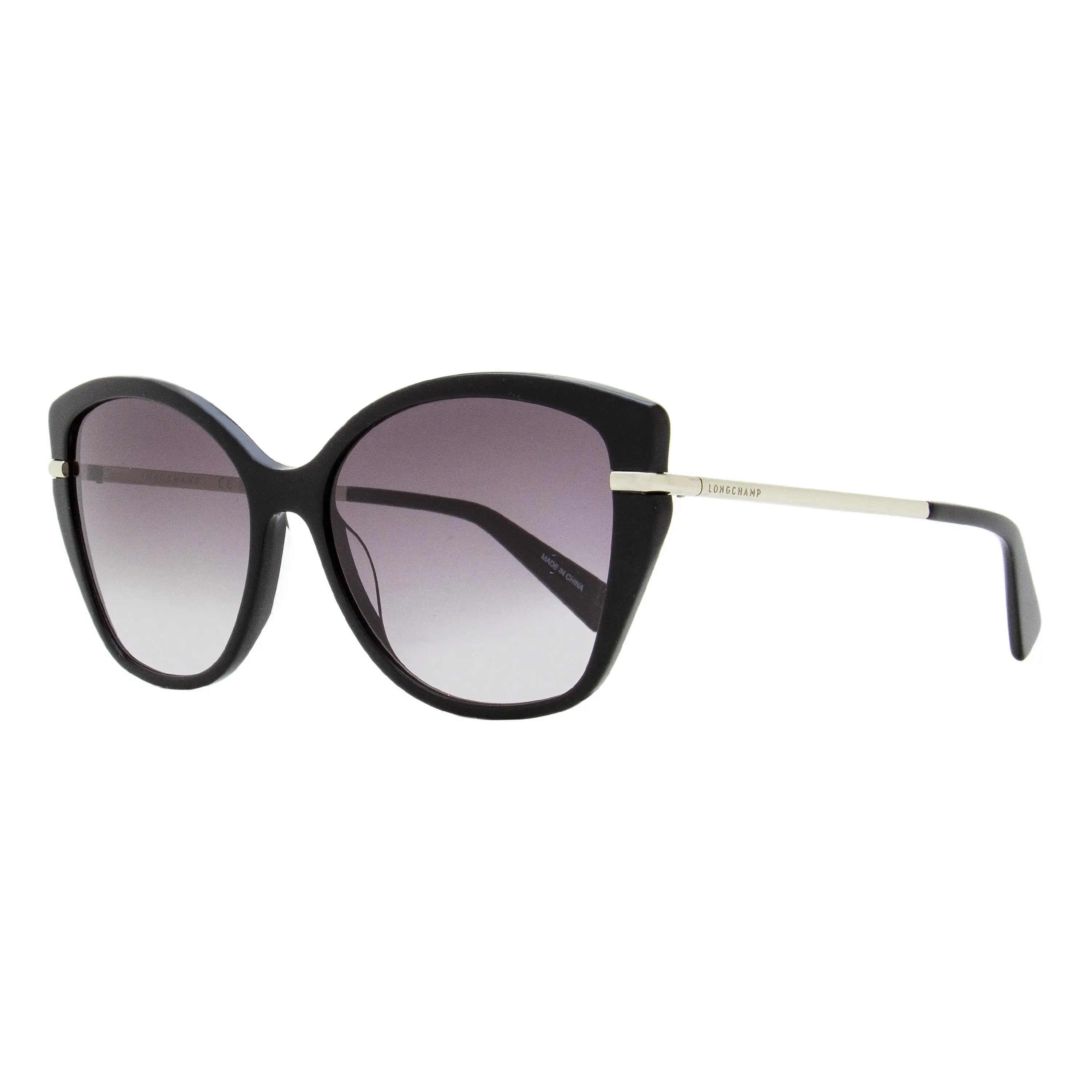 Longchamp Women's Heritage Butterfly Sunglasses, Stylish Acetate Frame with Oval Lenses and Thin Metal Temples, Parisian Look Accessories, UV Protection - LO627S Black 57mm, Stylish Accessories, Anti Fog Uv Protection Women's Sunglasses