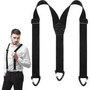 Hidden Suspenders for Men Under Clothes, 1.5" Wide Adjustable Snap Loop Suspenders, Invisible Snap Hook Braces for Men and Women