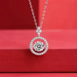 Elegant 1-carat moissanite pendant necklace - Bohemian minimalist style, exquisite necklace perfect for daily wear, gifts, as well as special occasions such as Valentine's Day, Mother's Day, anniversaries, and weddings