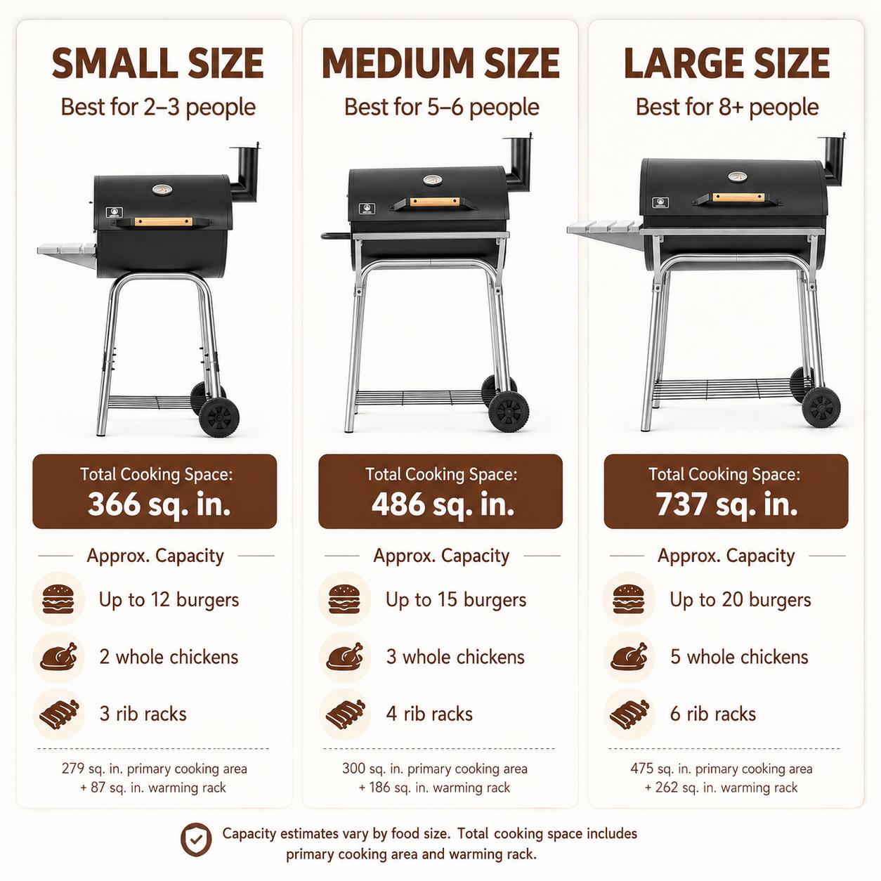 Compact Stainless Steel Barrel Shape Barbecue Grill - Barrel Space Saver, Balcony-Size BBQ Pit with Warming Rack for Patios, Grilling Outdoor Cooking, Bbq Charcoal Grills