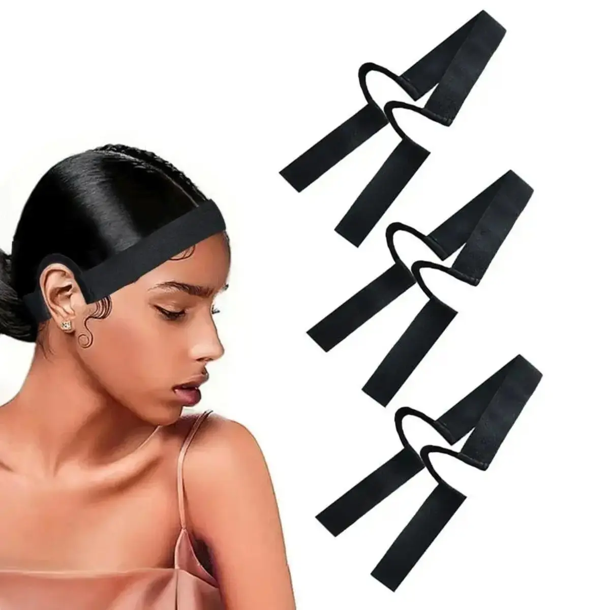 3PCS Elastic Wig Bands – Lace Front Melting Band, Zero Ear Pressure Hair Closure