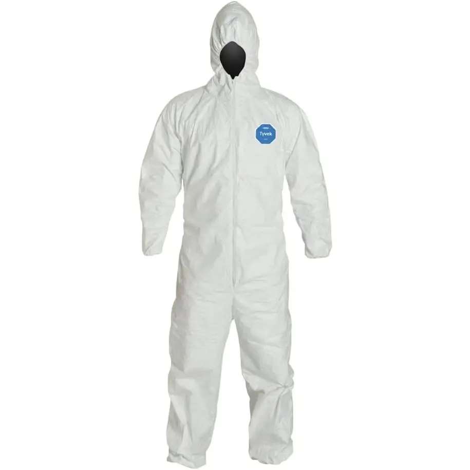 Tyvek 400 TY127S Disposable Protective Coverall with Respirator-Fit Hood and Elastic Cuff, White