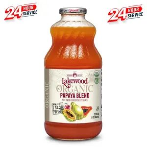 Lakewood Organic 100% Papaya Juice Blend, Not from Concentrate Juice, 32 fl oz