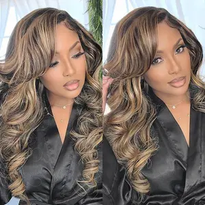 Bangjazz Loose Wave Human Hair Wig FB/27 220% Density 13x4 Lace Frontal Pre Bleached Pre Style Wig For Women