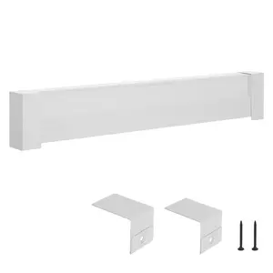 VEVOR 4 ft Basic Series Baseboard Heater Cover, Heavy-Duty Steel Vented Front Piece, Easy-Install Electric Unit for Home Bedroom Old Cover Replacement, White